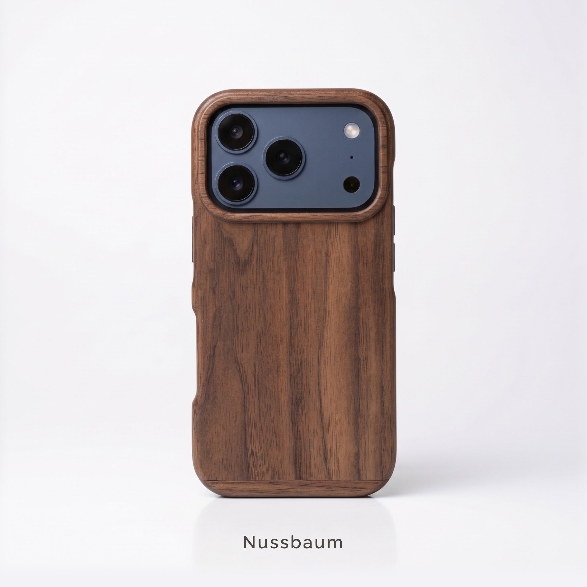iPhone 17 Pro Echtholzhülle aus Nussbaum – holzELLement